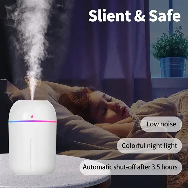Auto Shut-Off Small Portable USB Humidifier with Night Light