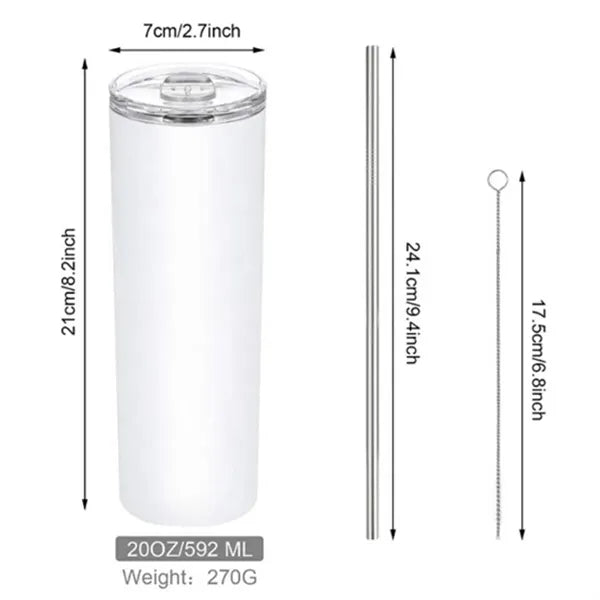 Sublimation Straight Stainless Steel Straw Thermos Cup