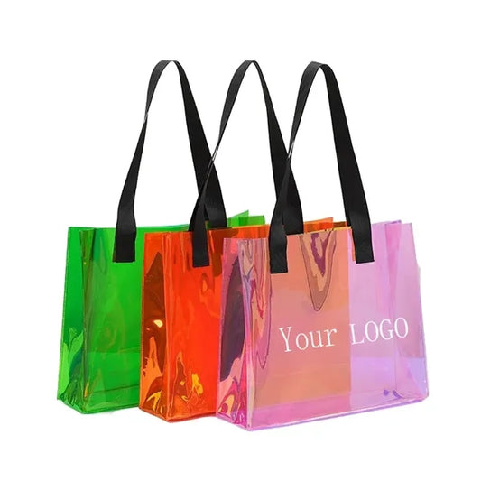Transparent Pvc Laser Shopping Tote Bag