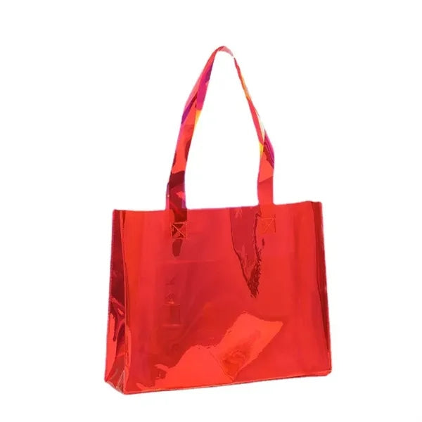 Transparent Pvc Laser Shopping Tote Bag