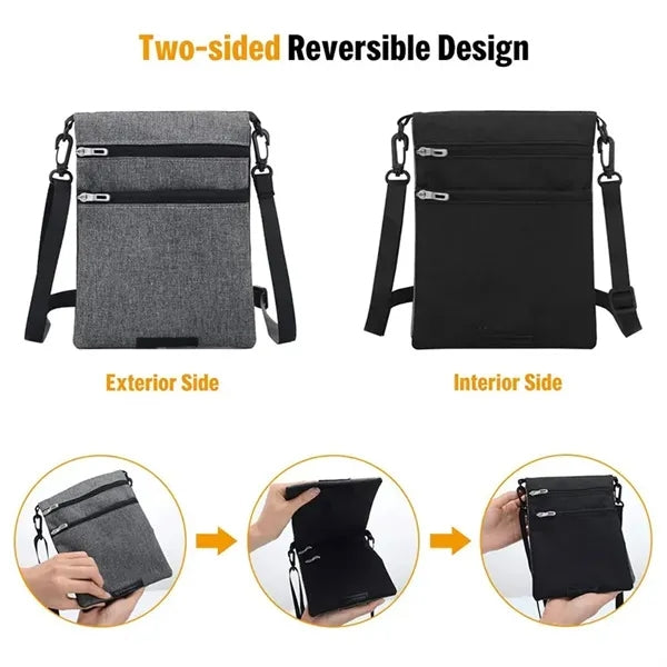 Multi-Pocket Double-Sided Reversible Pouch Crossbody Bag