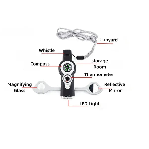 7-in-1 Outdoor Survival Whistle Call