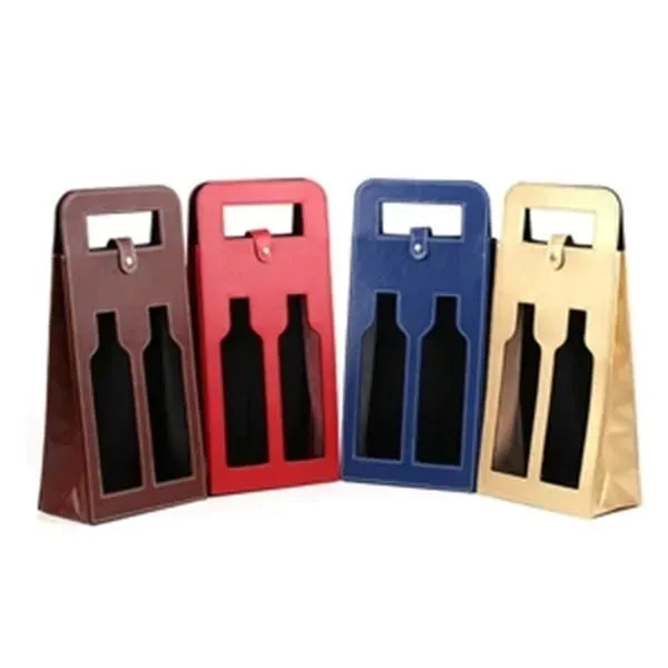 Hollow Leather Wine Bag 2 Bottles