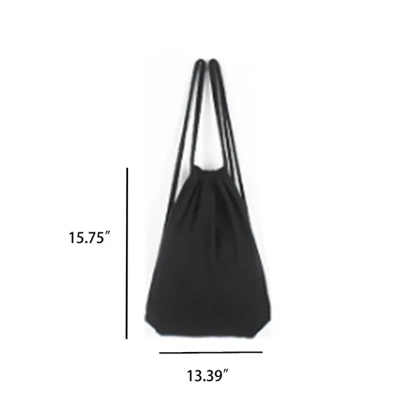 Durable Cotton Canvas Tote Bag Drawstring Color Backpack