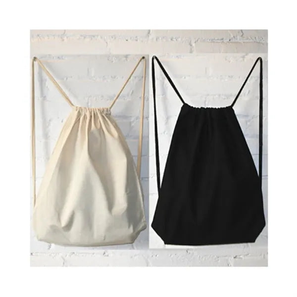 Durable Cotton Canvas Tote Bag Drawstring Color Backpack