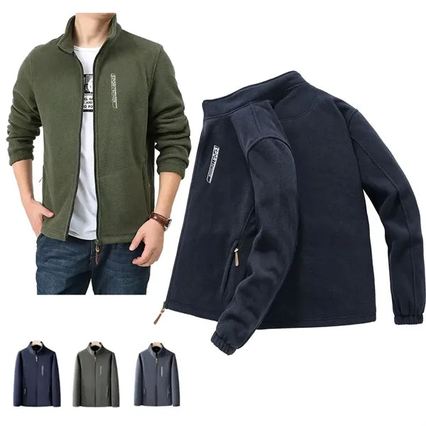 Outdoor Men's Zipper Fleece Jacket with Pockets