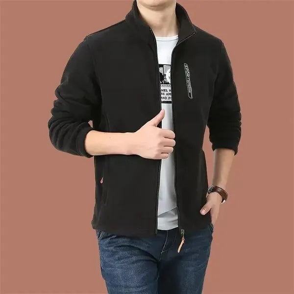 Outdoor Men's Zipper Fleece Jacket with Pockets