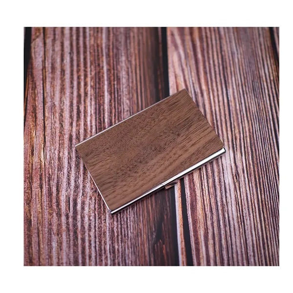 Classic Wood Business Engraved Card Case For Work Office