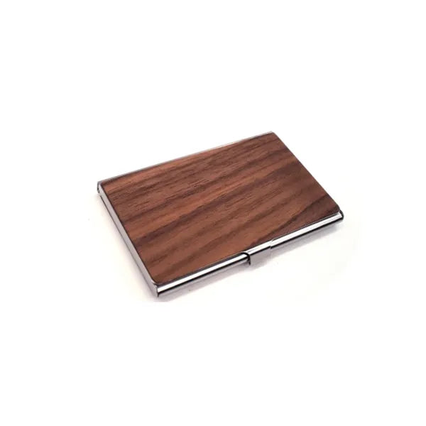 Classic Wood Business Engraved Card Case For Work Office