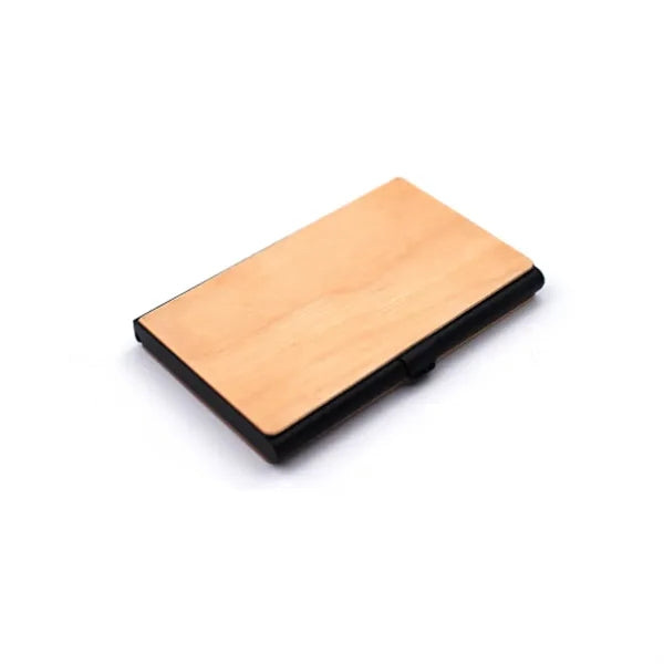 Classic Wood Business Engraved Card Case For Work Office
