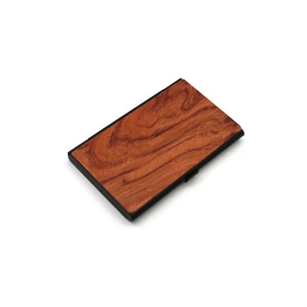 Classic Wood Business Engraved Card Case For Work Office