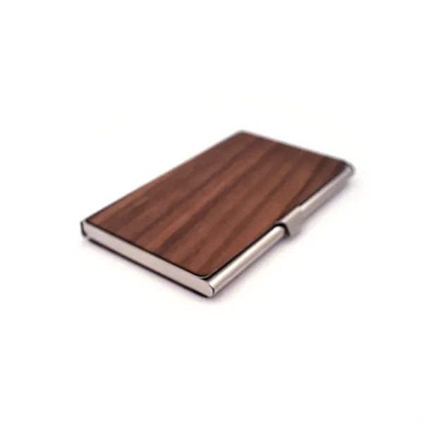 Classic Wood Business Engraved Card Case For Work Office