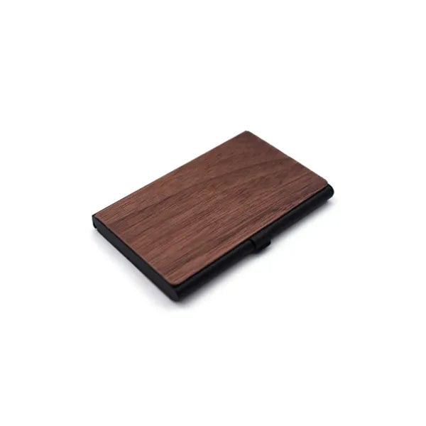 Classic Wood Business Engraved Card Case For Work Office
