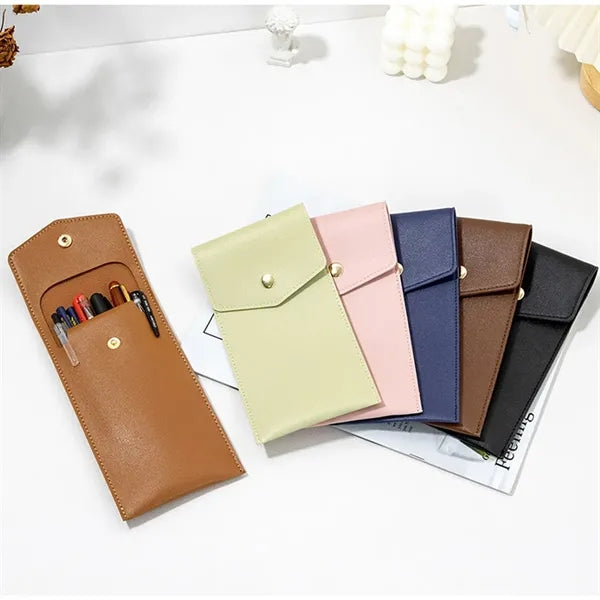 Customizable Pen Case Holder PU Leather Pouch