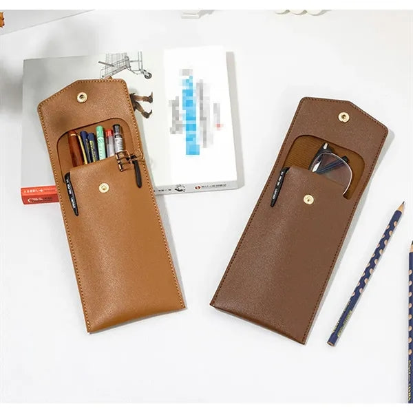 Customizable Pen Case Holder PU Leather Pouch