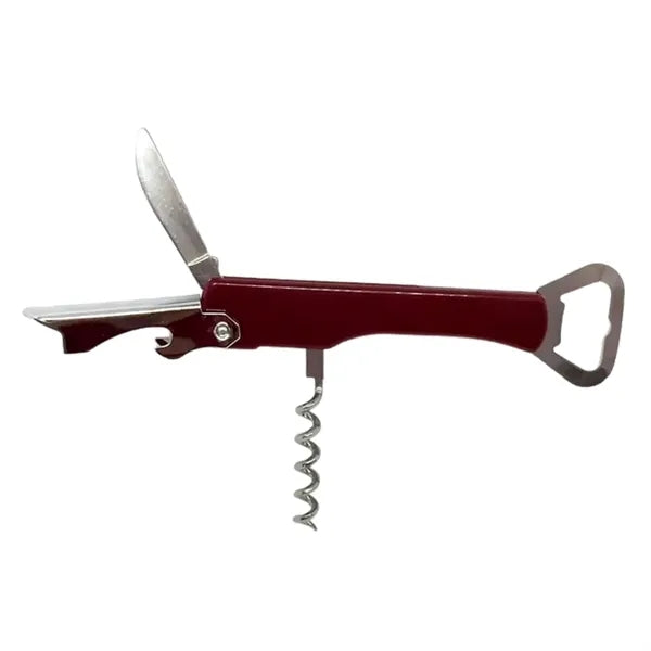 Foldable Corkscrew and Bottle Opener with Knife