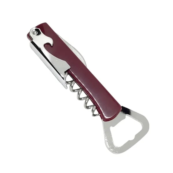 Foldable Corkscrew and Bottle Opener with Knife