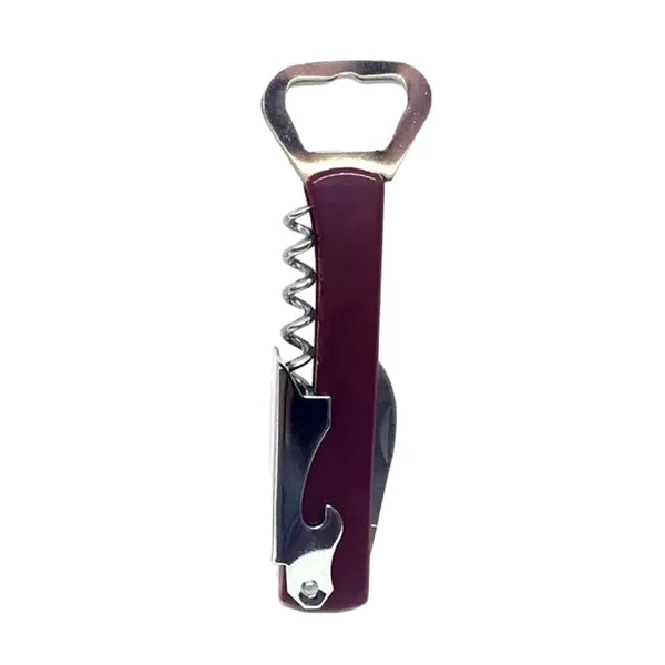 Foldable Corkscrew and Bottle Opener with Knife