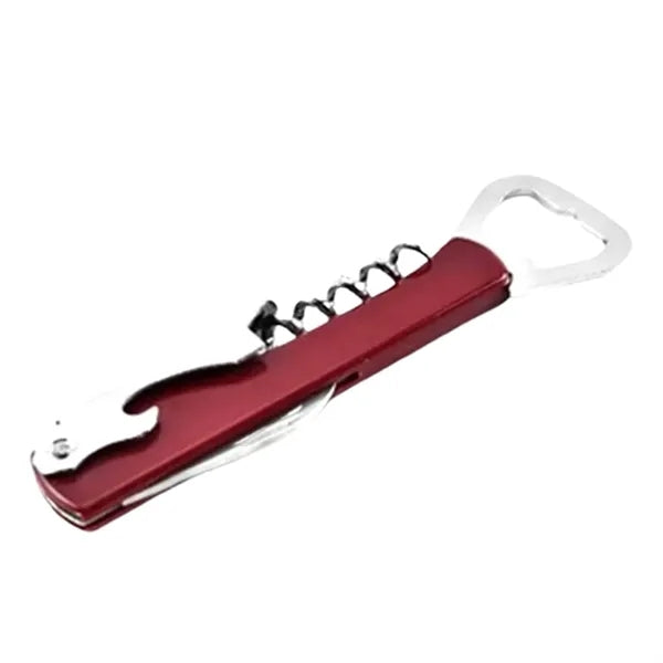 Foldable Corkscrew and Bottle Opener with Knife