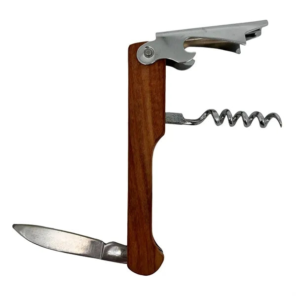 Wooden Wine and Bottle Opener with Knife