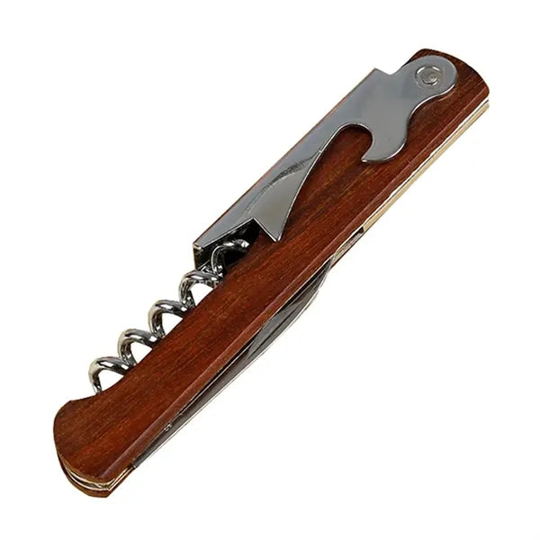 Wooden Wine and Bottle Opener with Knife