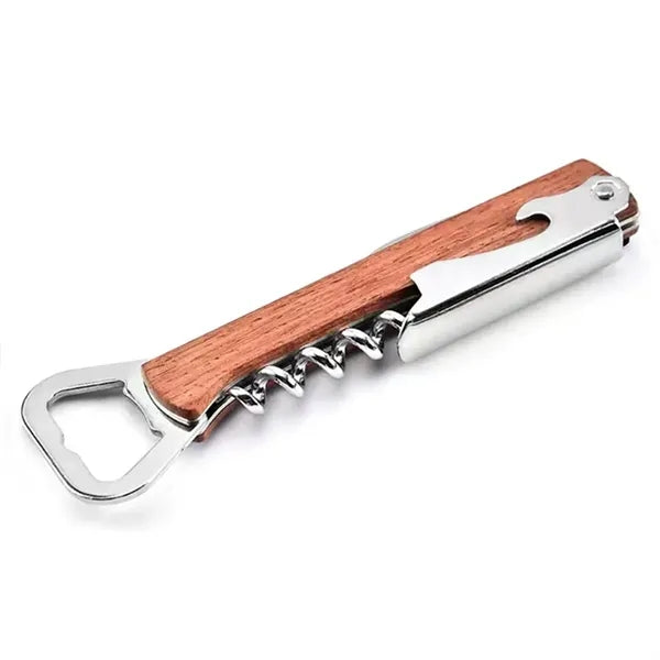 Multi-Function Wooden Corkscrew Bar Tool Opener