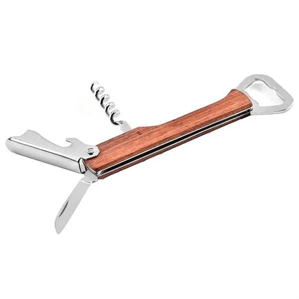 Multi-Function Wooden Corkscrew Bar Tool Opener