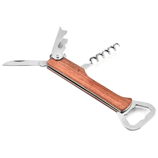 Multi-Function Wooden Corkscrew Bar Tool Opener