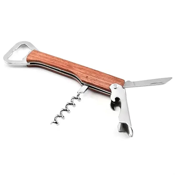 Multi-Function Wooden Corkscrew Bar Tool Opener