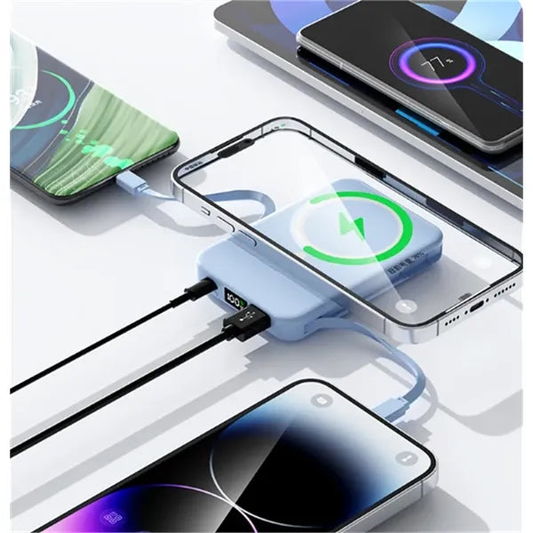 3In1 Power Bank 10000mAh Built in Cables PD 22.5W Charger