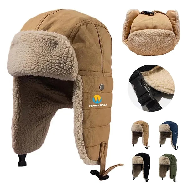 Winter Windproof Plush Warm Trapper Hunting Hat