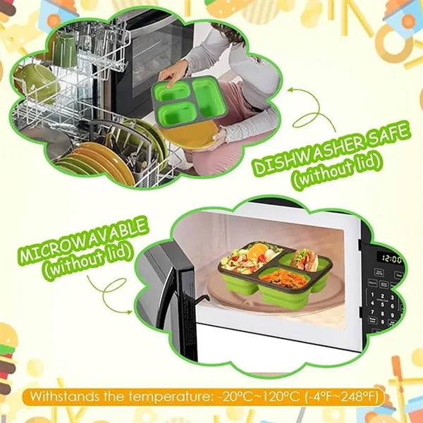 Small Silicone Collapsible Snacks Containerlid Lunch Contain