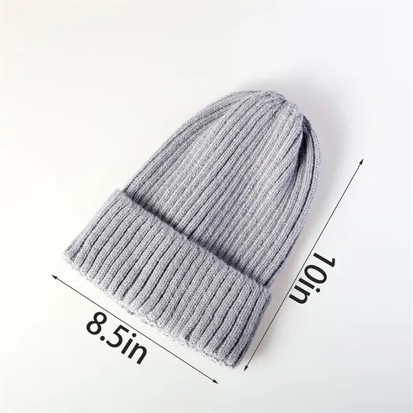 Winter Rib Knitted Beanie Skull Cap Snow Outdoor Gear Hat