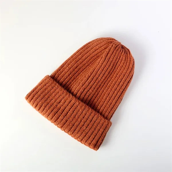 Winter Rib Knitted Beanie Skull Cap Snow Outdoor Gear Hat