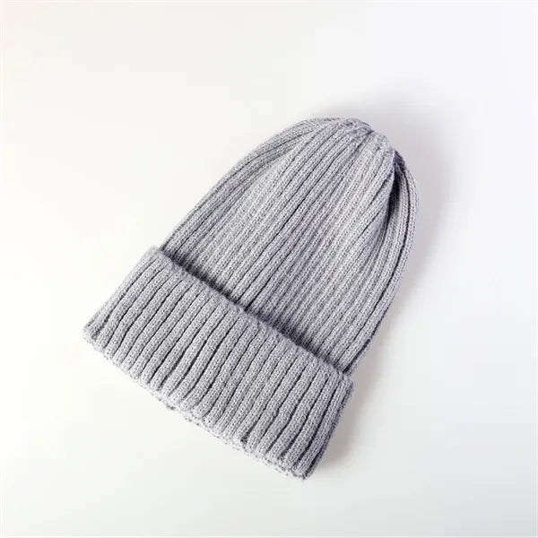 Winter Rib Knitted Beanie Skull Cap Snow Outdoor Gear Hat