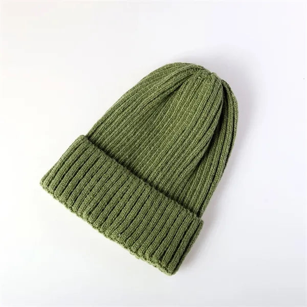 Winter Rib Knitted Beanie Skull Cap Snow Outdoor Gear Hat