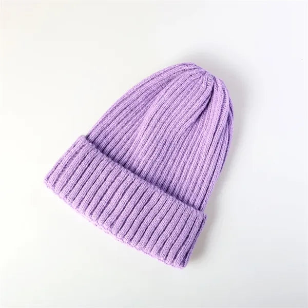 Winter Rib Knitted Beanie Skull Cap Snow Outdoor Gear Hat