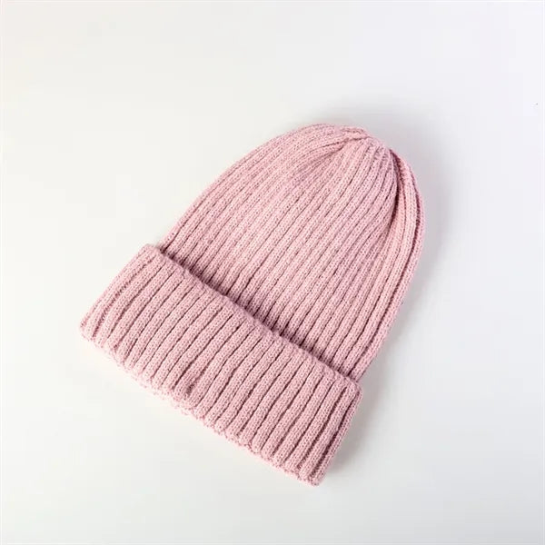 Winter Rib Knitted Beanie Skull Cap Snow Outdoor Gear Hat