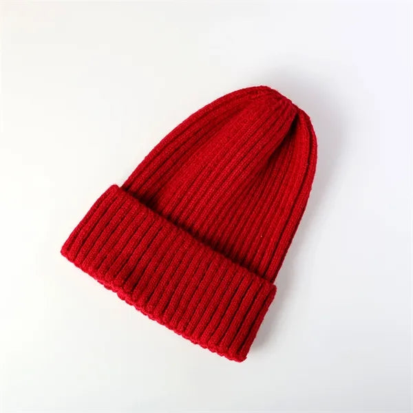 Winter Rib Knitted Beanie Skull Cap Snow Outdoor Gear Hat