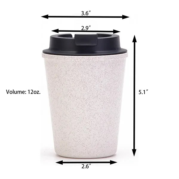 12oz Portable Wheat Straw Coffee Cup