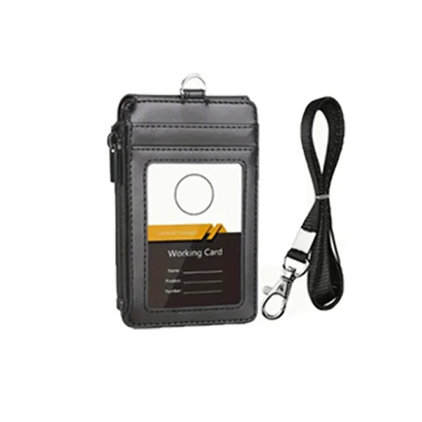 PU Card Holder Leather ID Badge Business Wallet Office Work