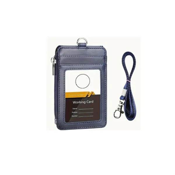 PU Card Holder Leather ID Badge Business Wallet Office Work