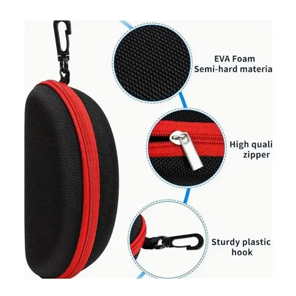 Portable Sun Glasses EVA Hard Case Travel Zipper Clip On