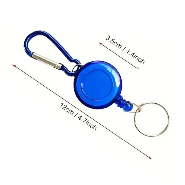 Stainless Steel Retractable Carabiner Recoil Chain Ring