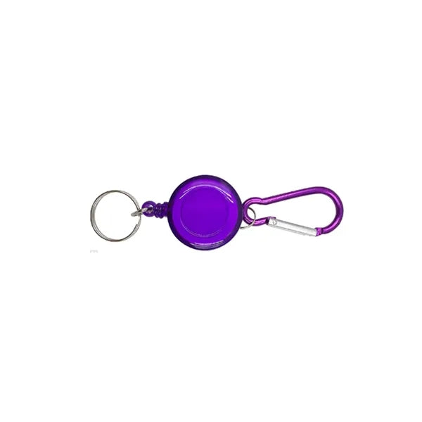 Stainless Steel Retractable Carabiner Recoil Chain Ring
