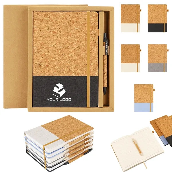 Eco Friendly Cork Patchwork Notebook Set