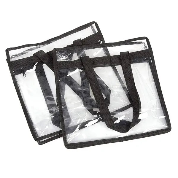 Clear PVC Large Capacity Stadium Tote Bag w/Zipper Closure