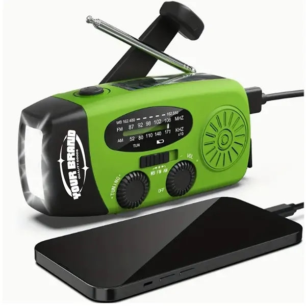 Portable Emergency Hand Crank Radio with LED Flashlight