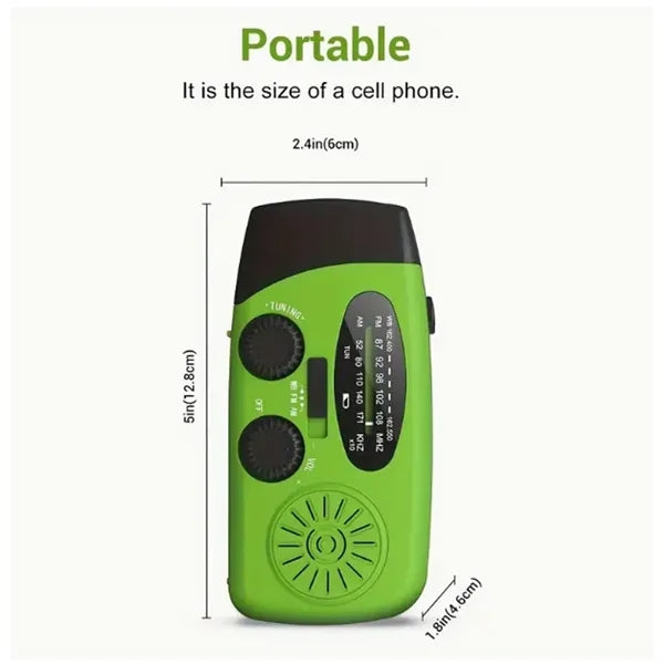 Portable Emergency Hand Crank Radio with LED Flashlight