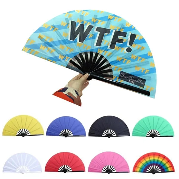 Bamboo Frame Fabric Fan With Sound